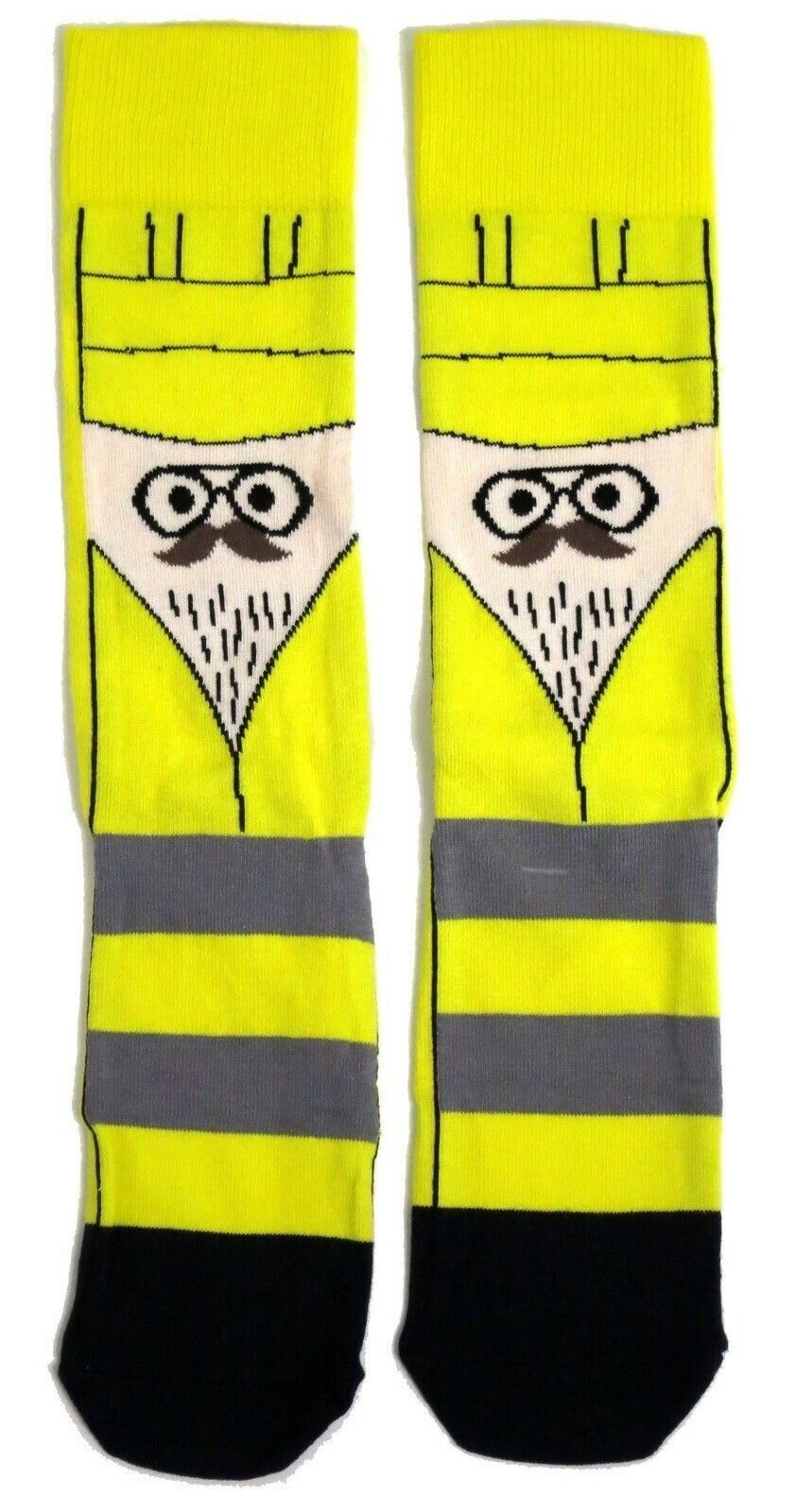 Builder Construction Worker High Vis Yellow Mens Socks