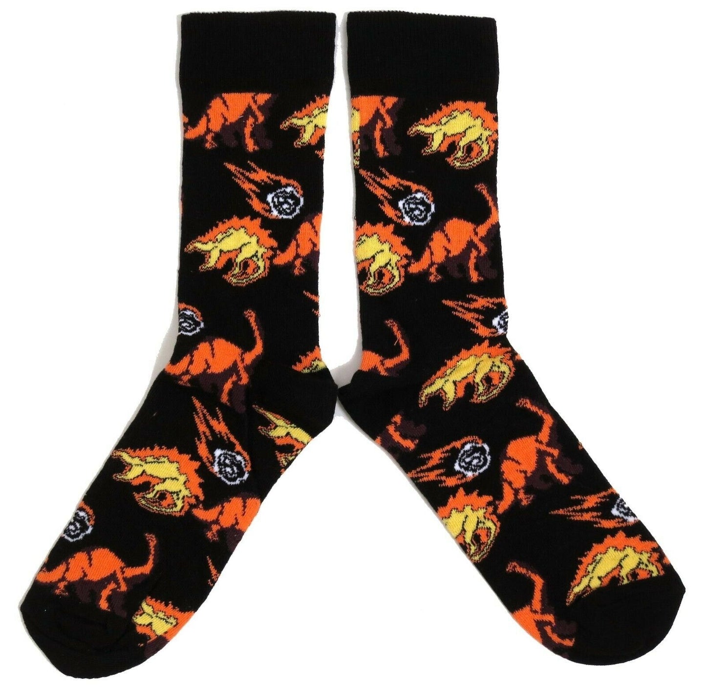 Schwarze Socken mit ausgestorbenem Dinosaurier-Meteor für Herren