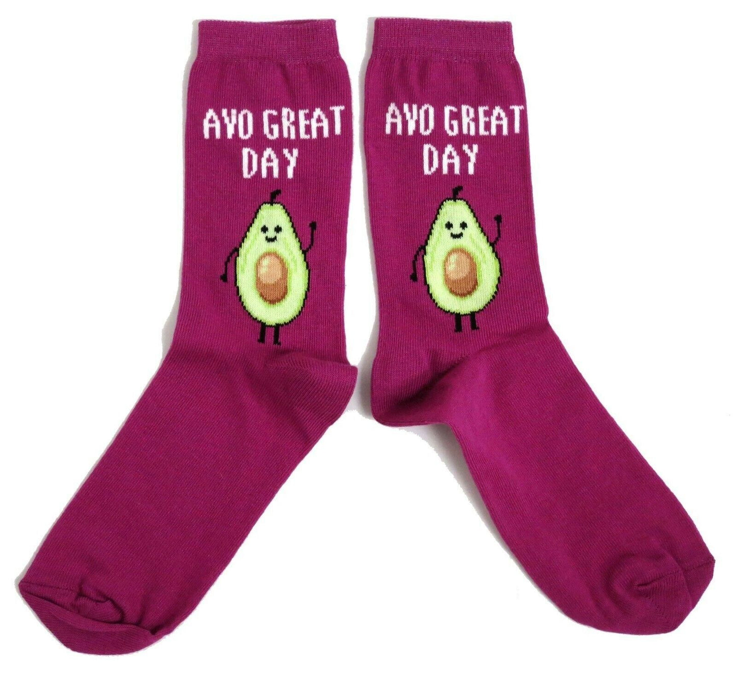 Damen Avo Great Day Happy Avocado Magenta Socken