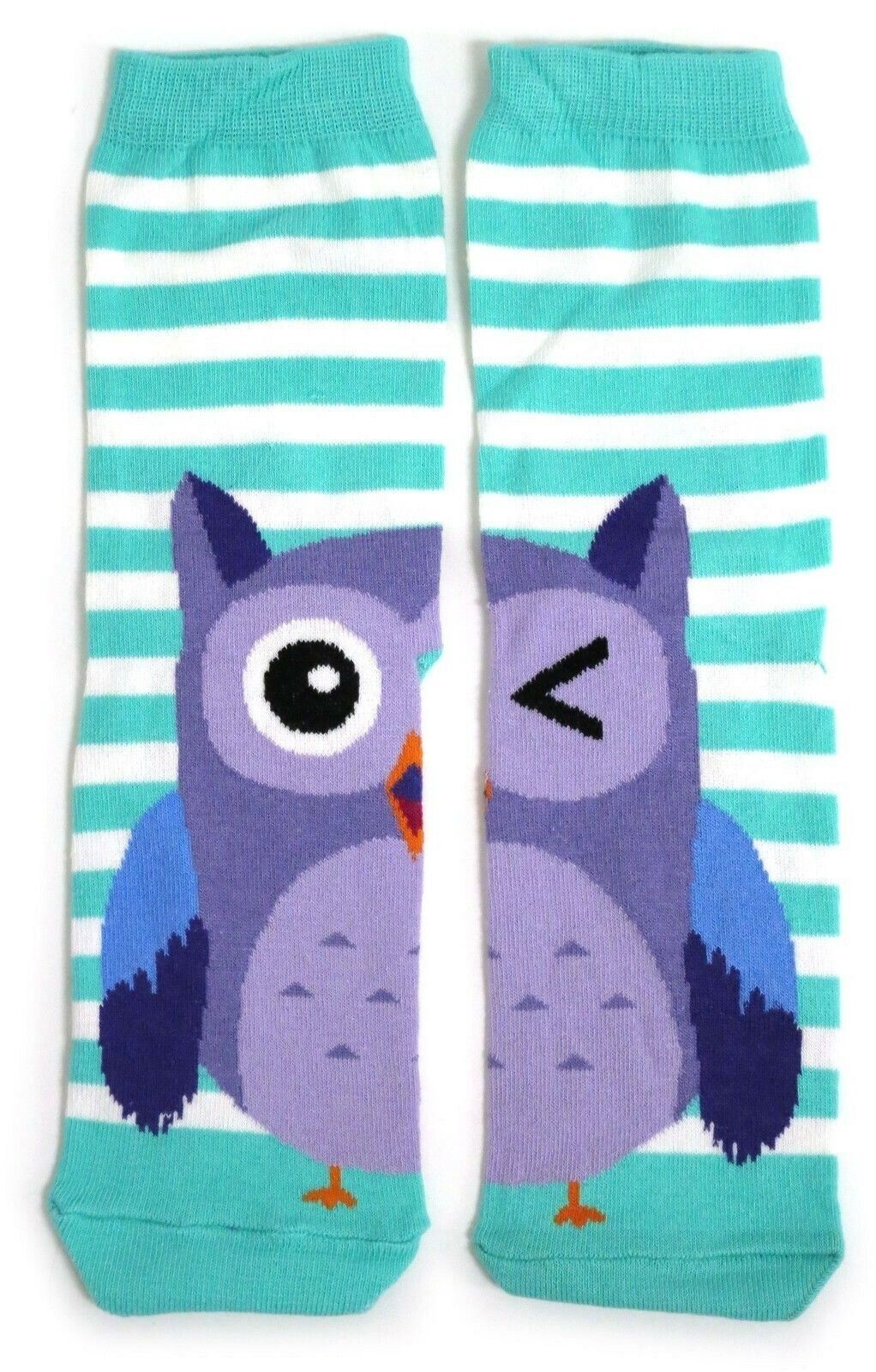 Damen, was für ein Spaß! Eine halbe zwinkernde Eule an jedem Fußsocken