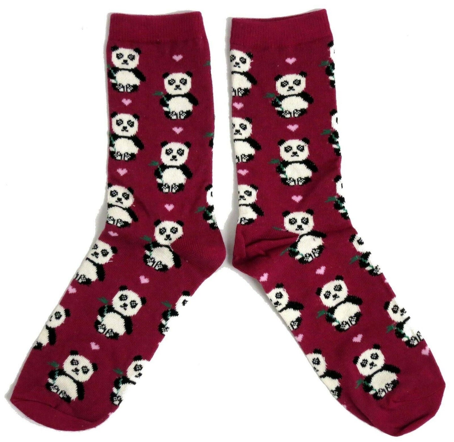 Magentafarbene Socken mit chinesischem Riesenpanda für Damen