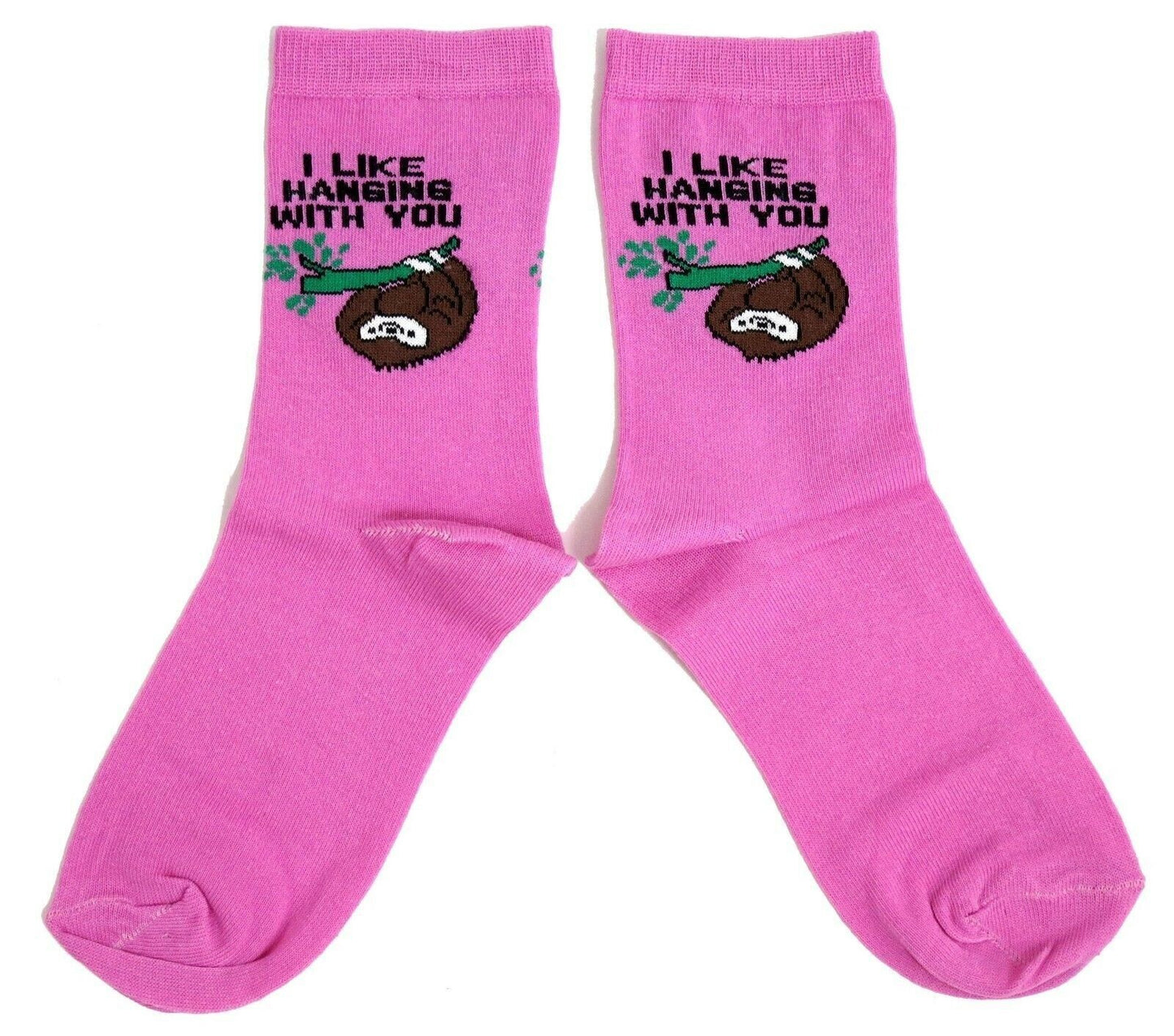 Damen-Socken mit Aufschrift „I Like Hanging With You“ in Rosa
