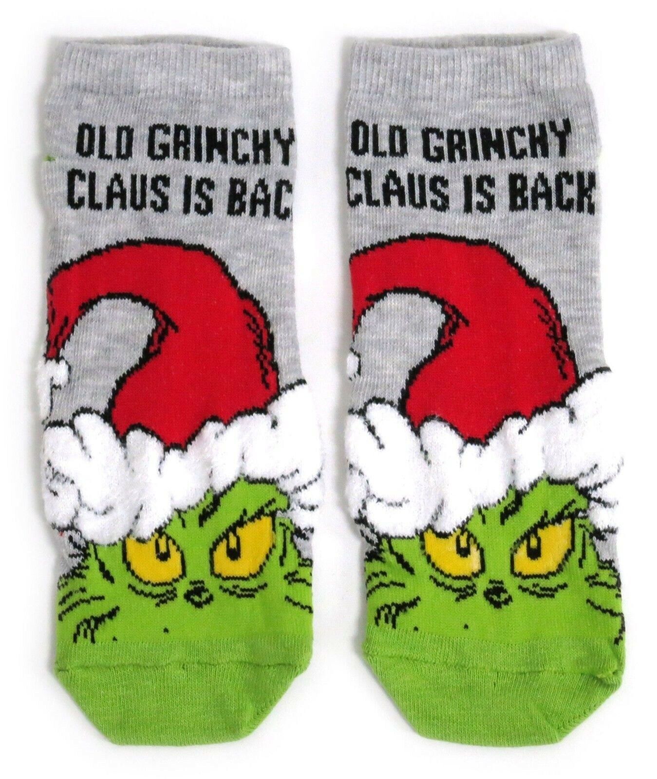 The Grinch Old Grinchy Claus Shoe Liners Ladies Socks