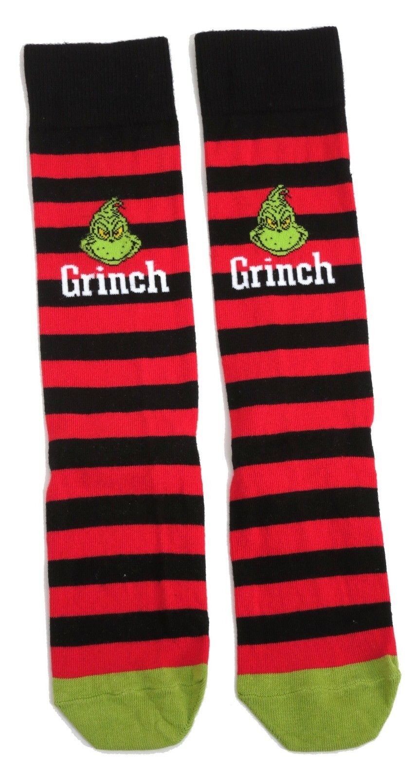 The Grinch Red And Black Striped Mens Socks