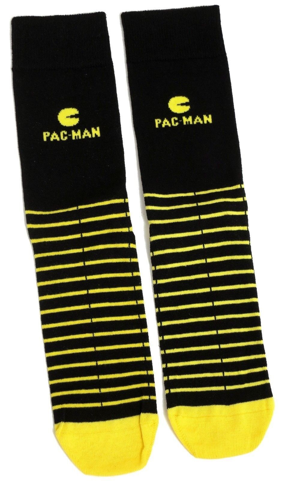 Pac-Man Black And Yellow Stripy Mens Socks