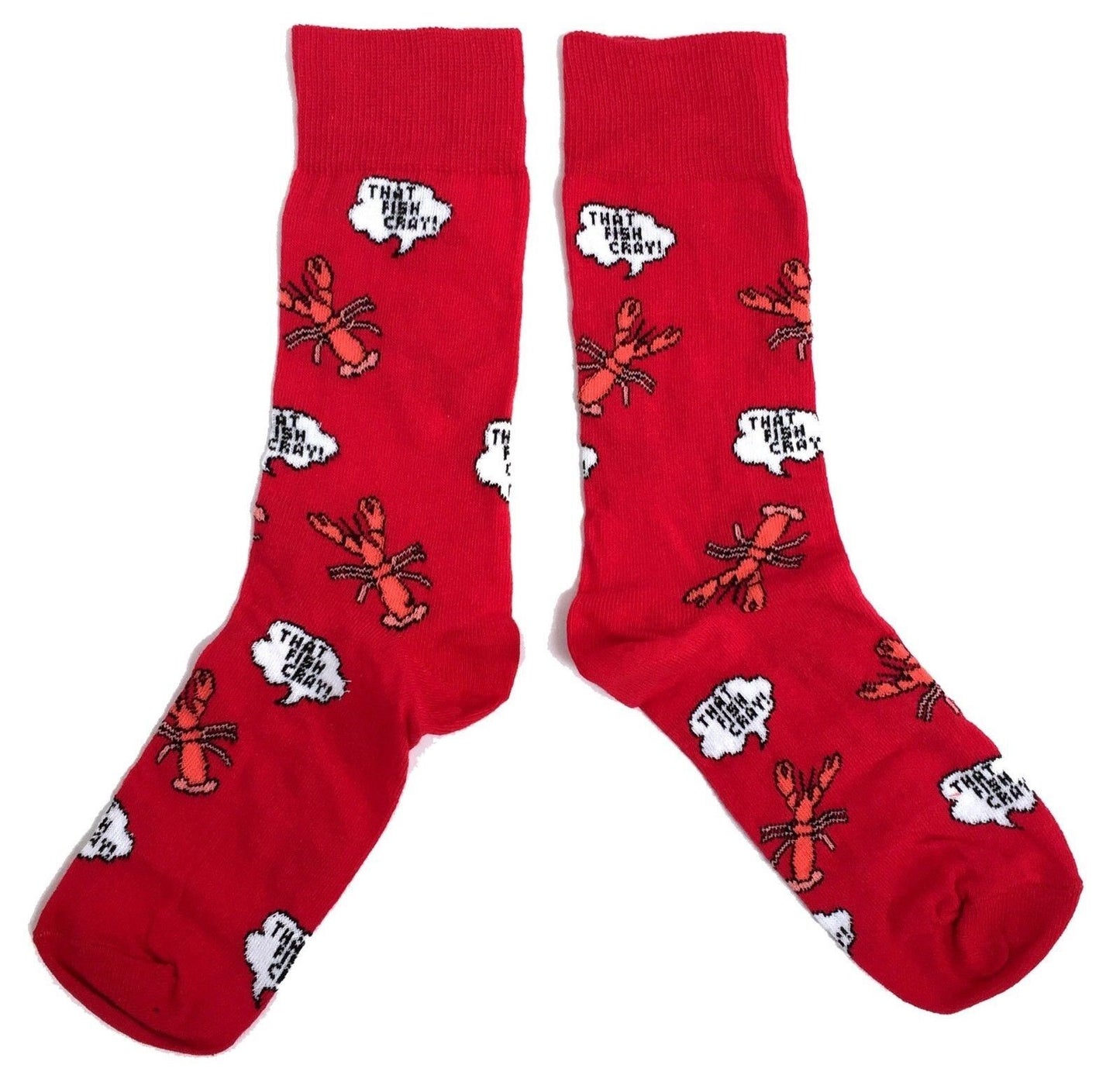 Socken mit Sprechblasenmotiv „That Fish Cray!“ für Herren