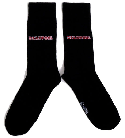 Deadpool Title Logo Black Mens Socks