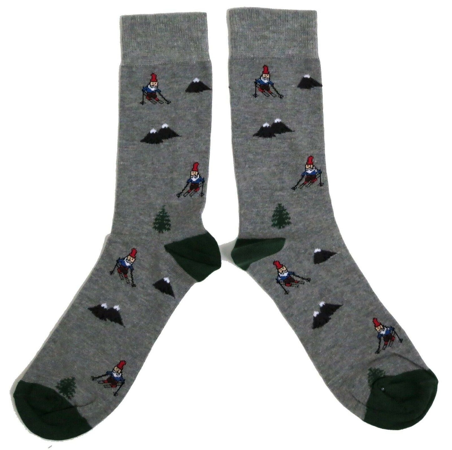 Weihnachtssocken für Herren, Skifahren, Slalom, Gartenzwerg