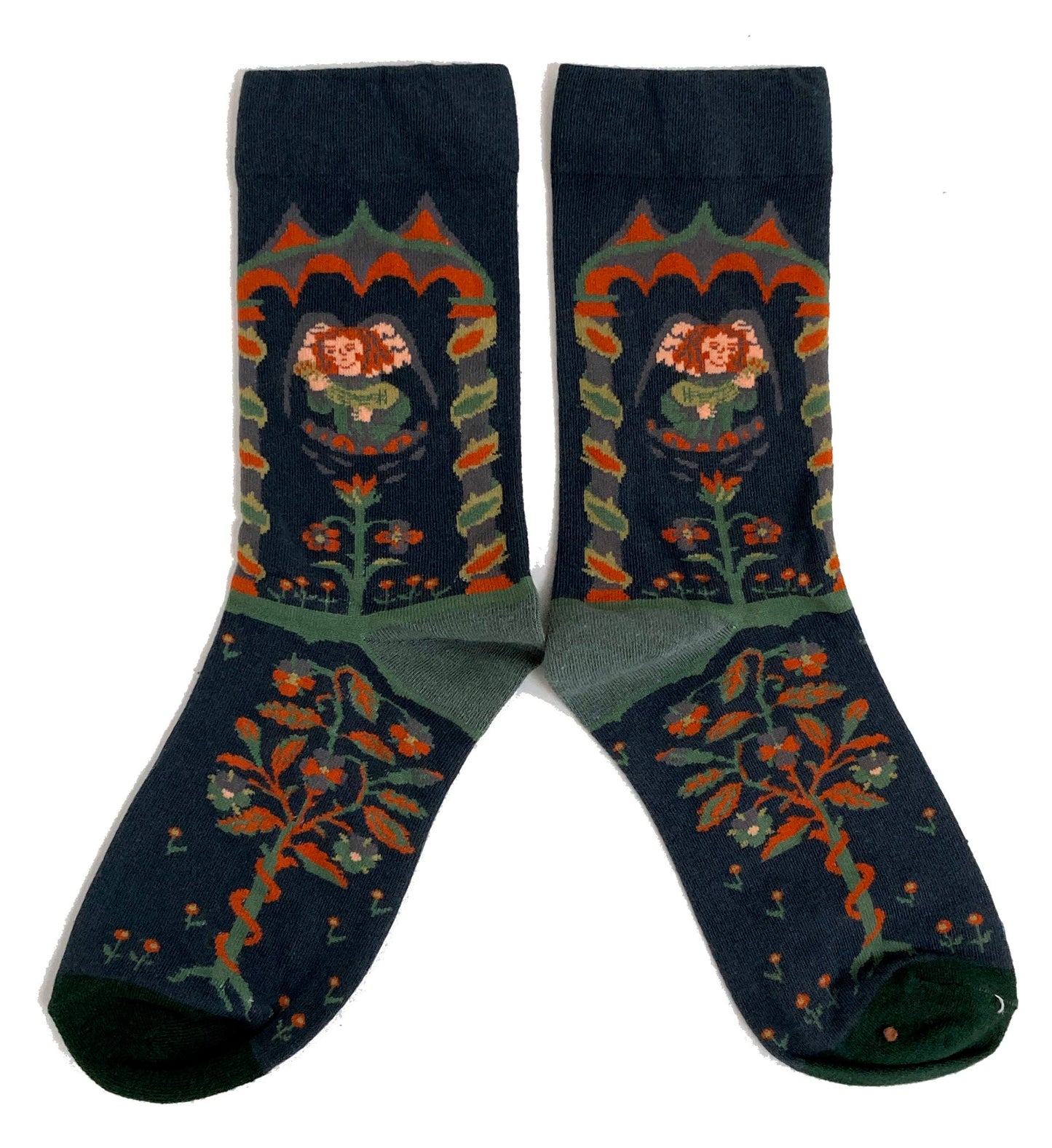 Damen Arts And Crafts Weihnachtssocken mit Engel und Löwe