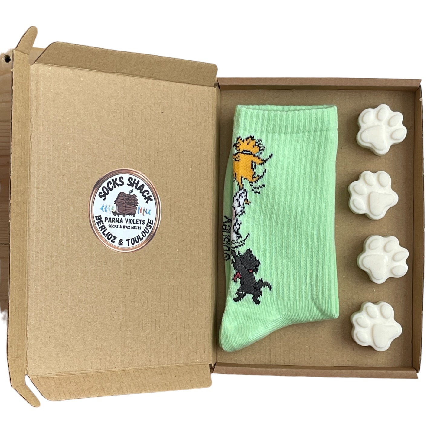 Aristocats Berlioz & Toulouse Ribbed Ladies Socks & Wax Melts Gift Set Choice Of Fragrance