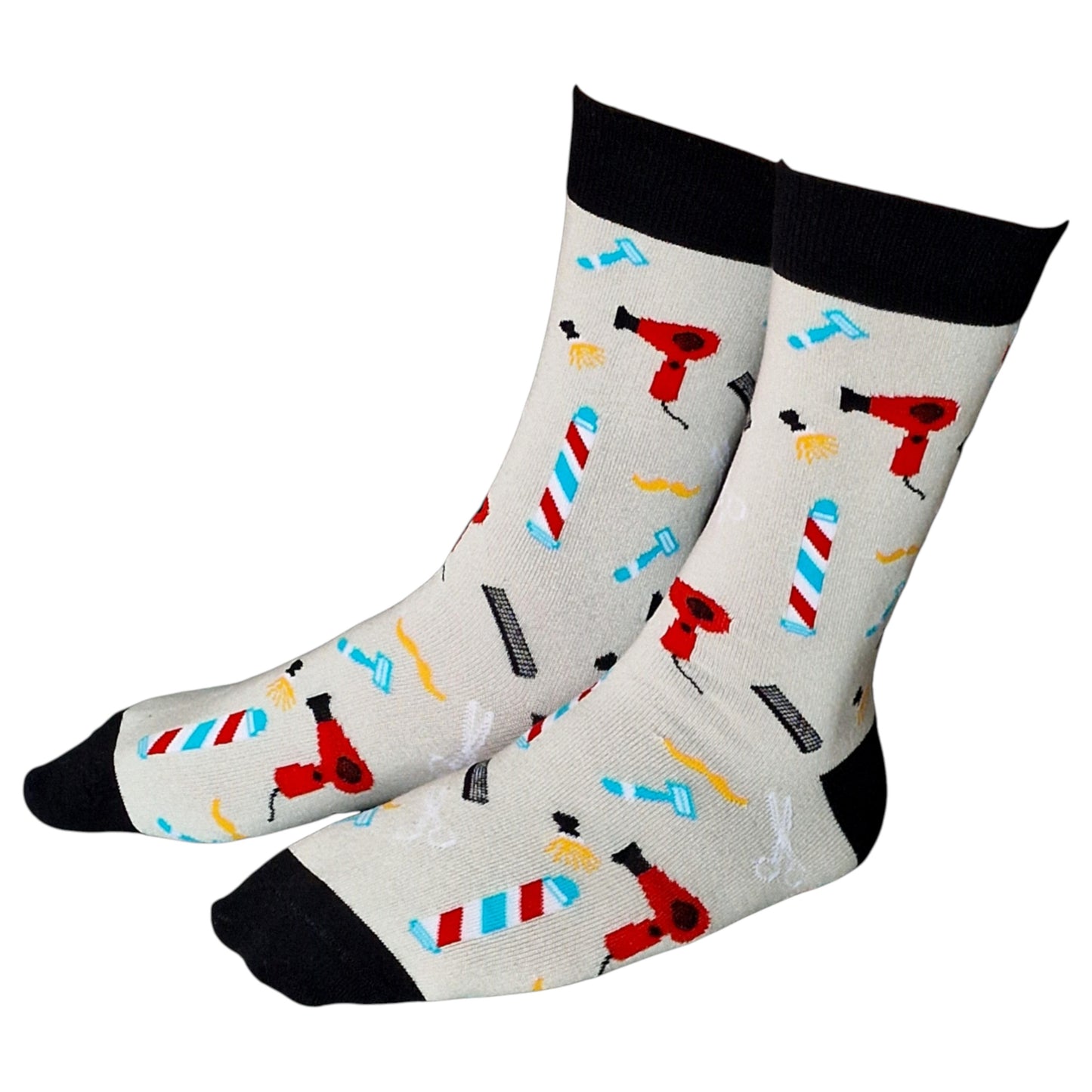 Barber Pole Salon Vintage Hipster Hairdresser Mens Grey Sock Shack Socks