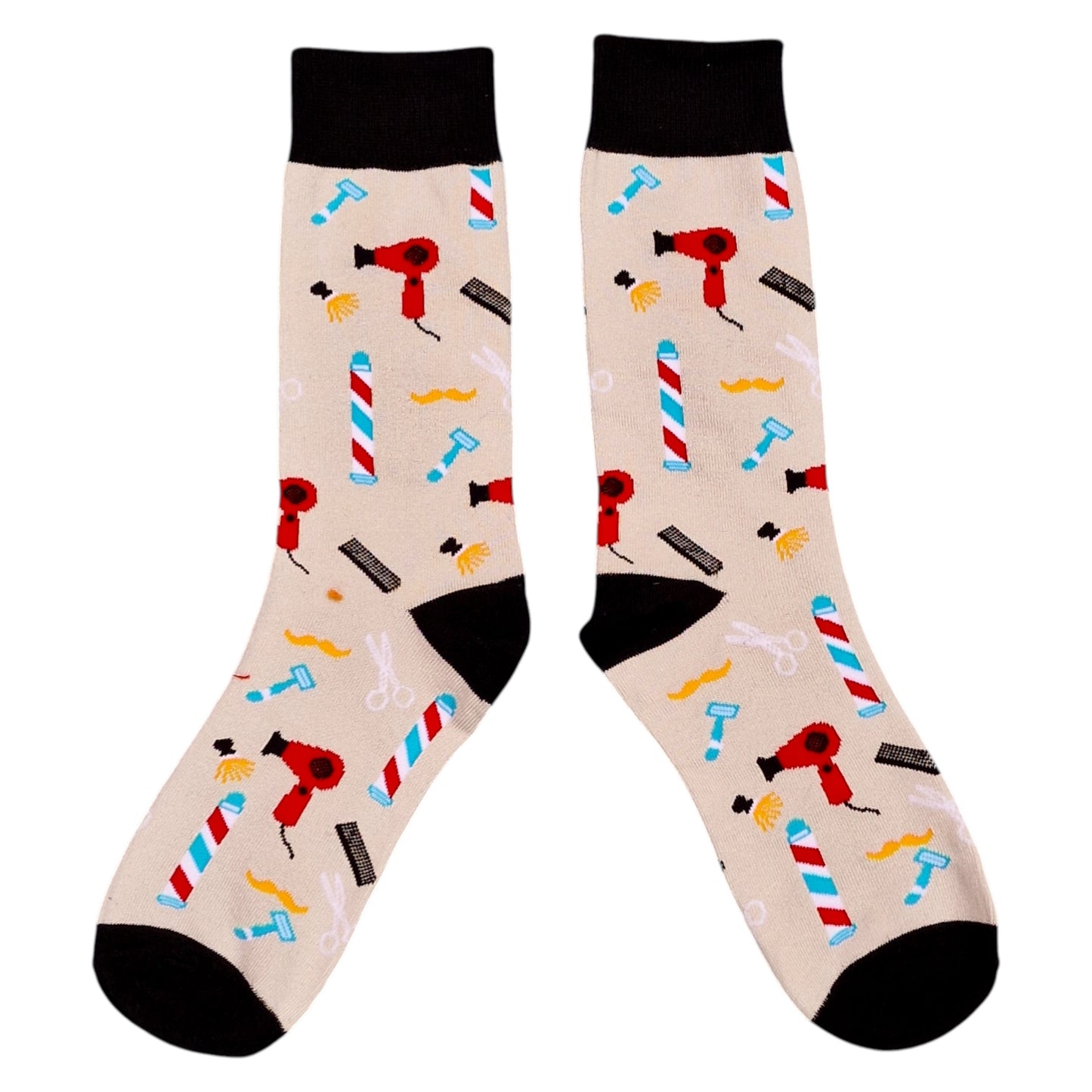 Barber Pole Salon Vintage Hipster Hairdresser Mens Grey Sock Shack Socks