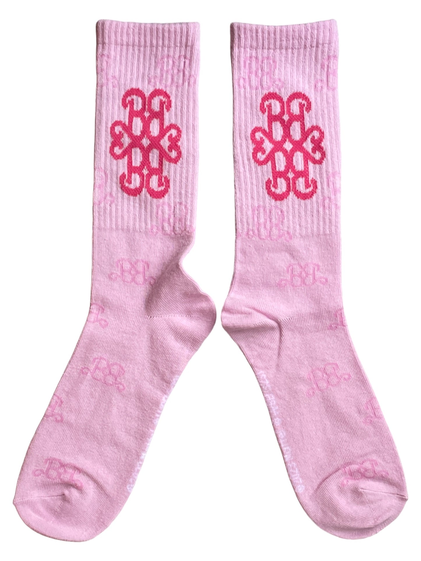 Barbie Fancy B Emblem Pink Ribbed Ladies Socks