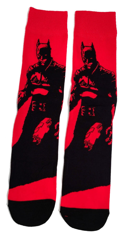 The Batman Bright Red Illustration Mens Socks