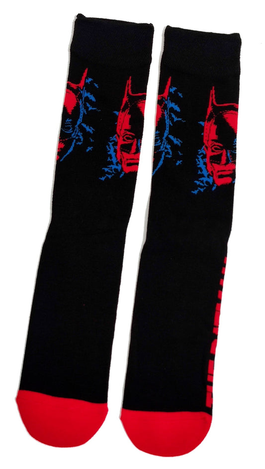 The Batman Black Twin Silhouette Faces Mens Socks