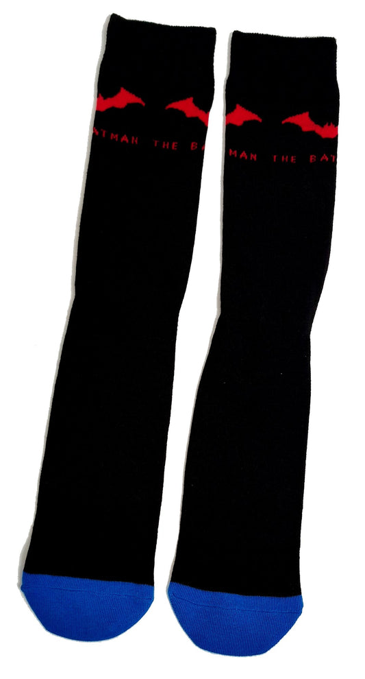 The Batman Red Bats Logo Black Mens Socks