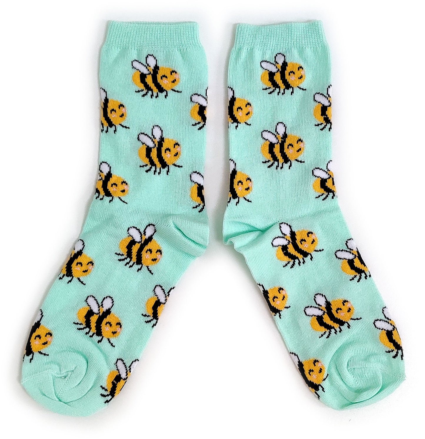 Mint Green Bees Beekeper Apiarist Ladies Socks