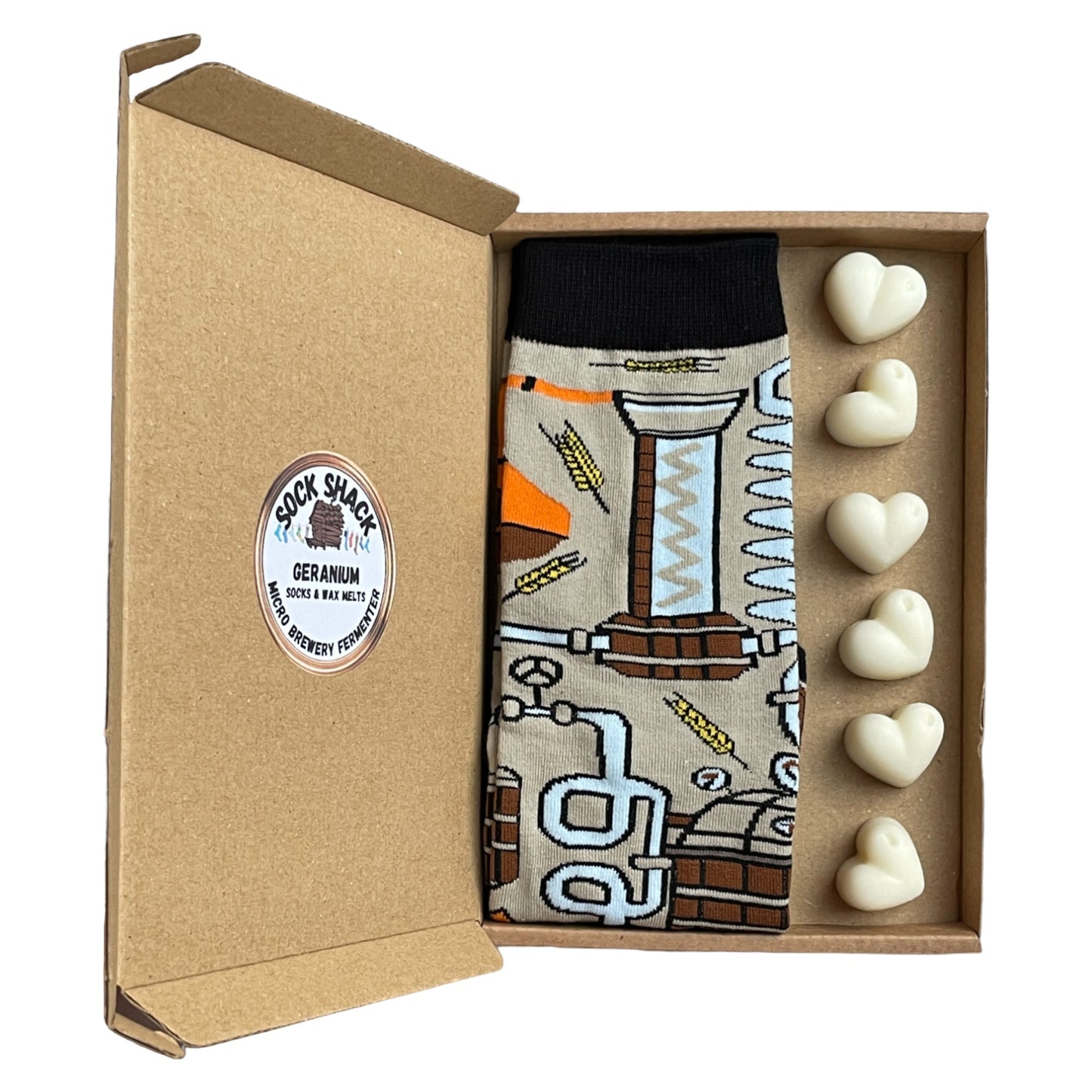 Damen-Geschenkset mit Socken und Wachsschmelzen aus der Mikrobrauerei Ferment Home Brewing mit Duftauswahl