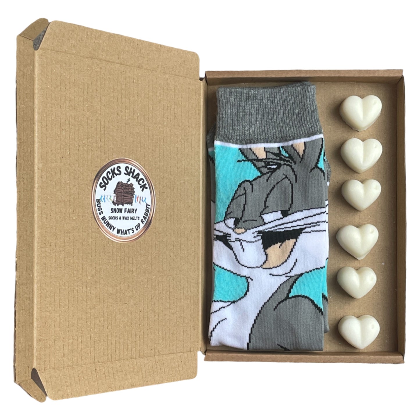 Bugs Bunny What's Up Cartoon Rabbit Mens Socks & Wax Melts Gift Set Choice Of Fragrance
