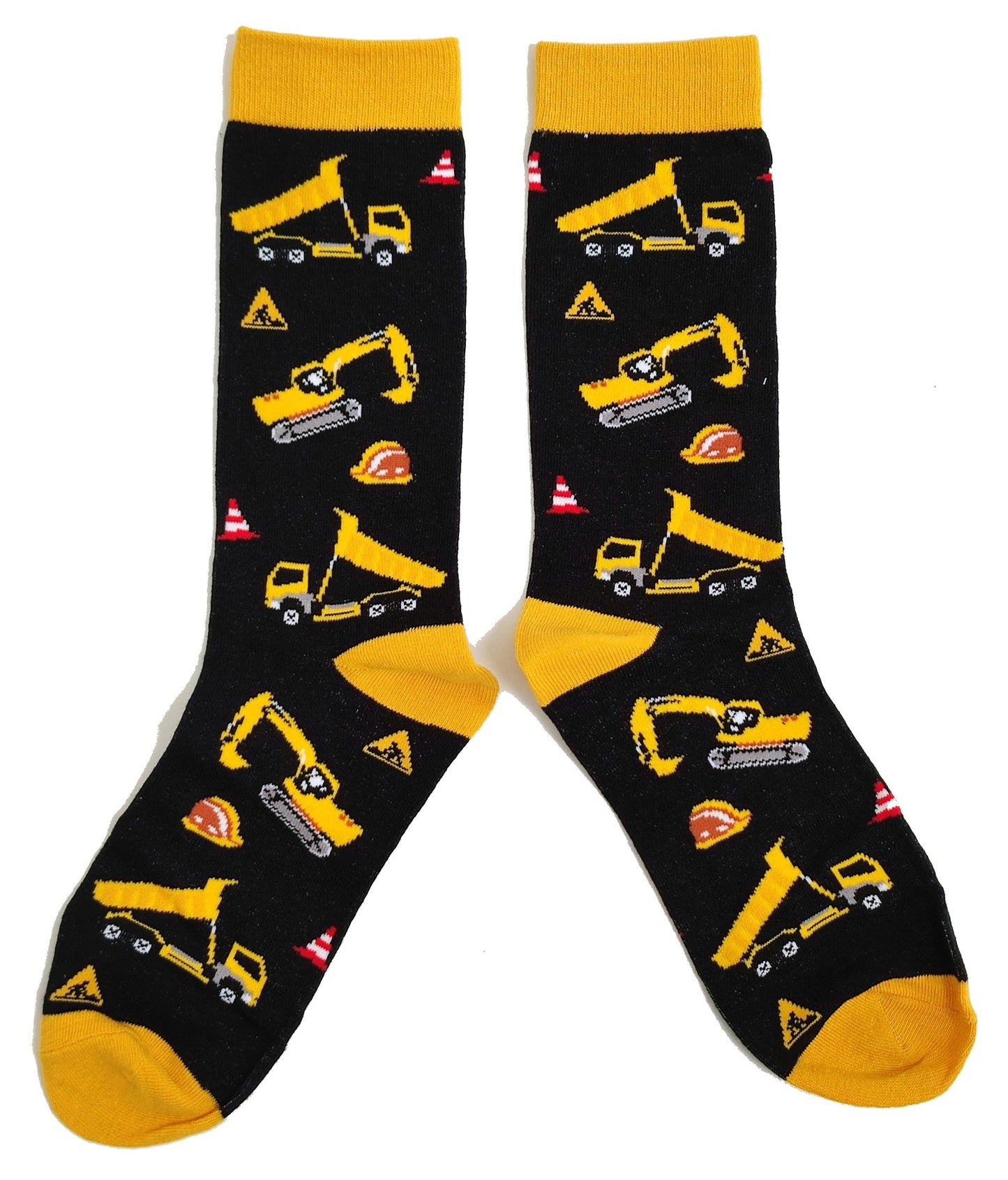 Construction Digger Hard Hat Builder Mens Socks