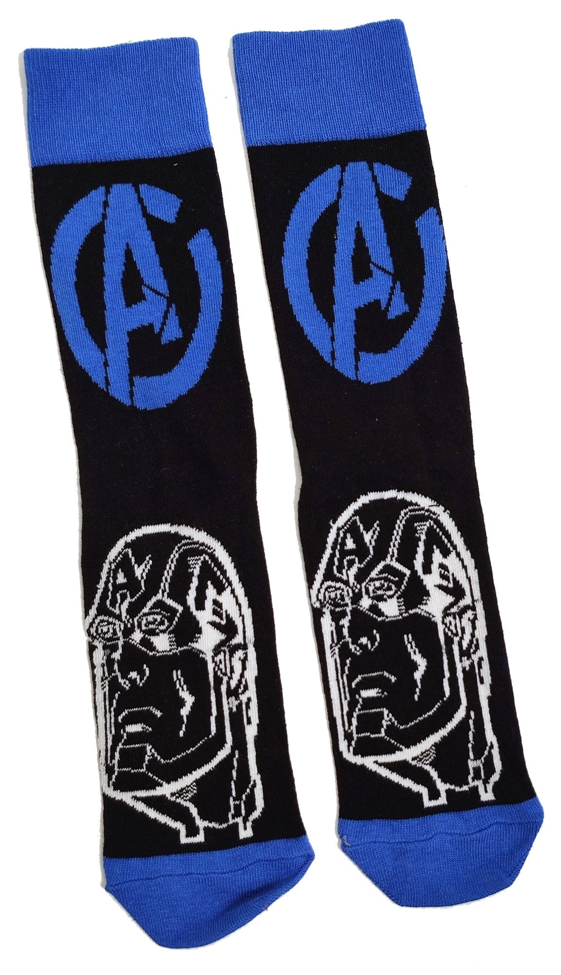Captain America Face Line Drawing Mens Socks