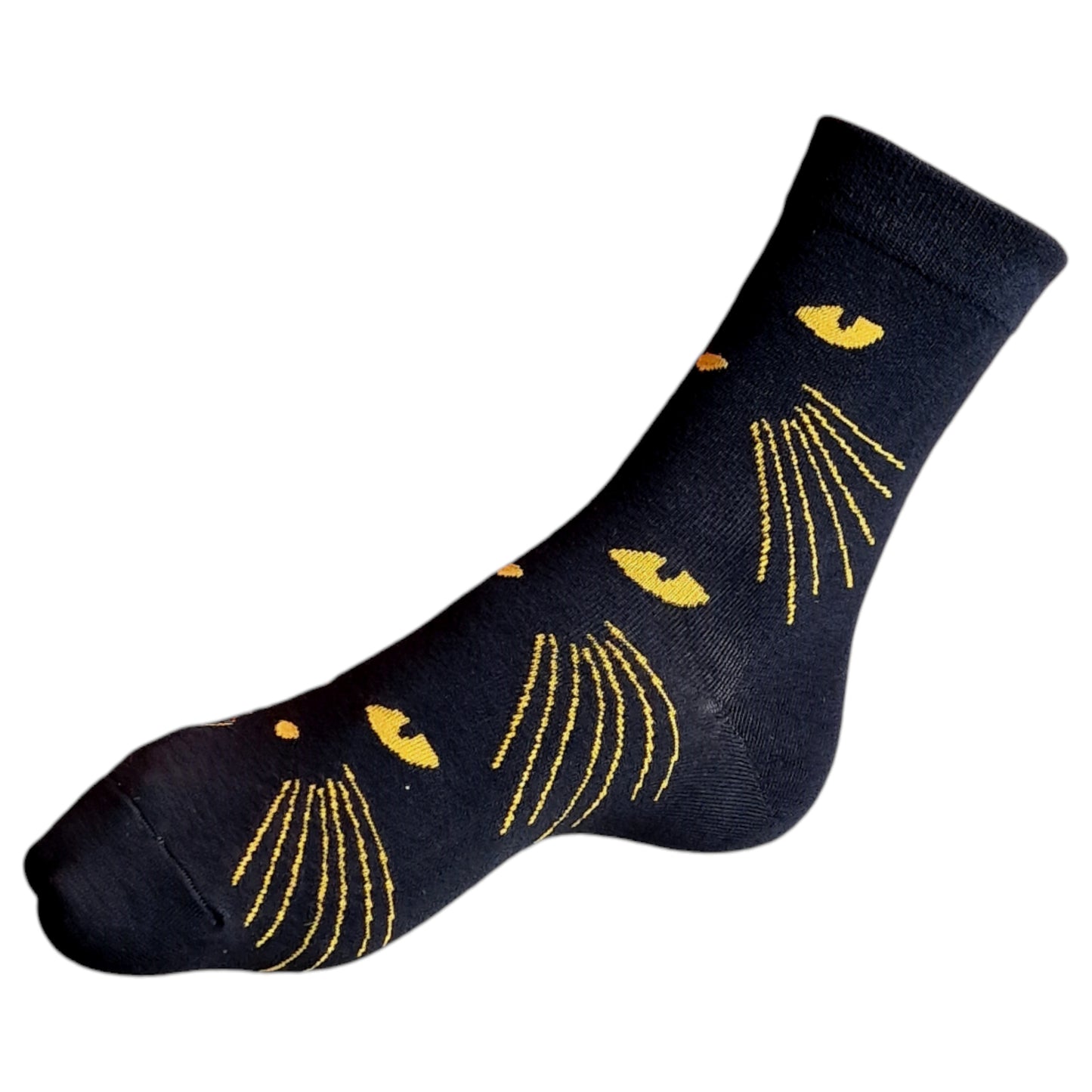 Super Lucky Triple Black Cats Eyes Ladies Socks