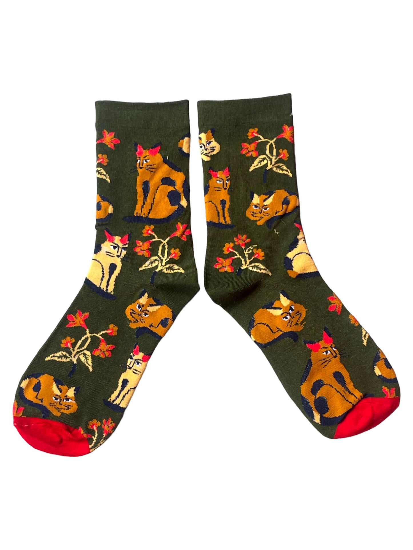Pounce Of Sleepy Ginger Tom Cats Ladies Socks