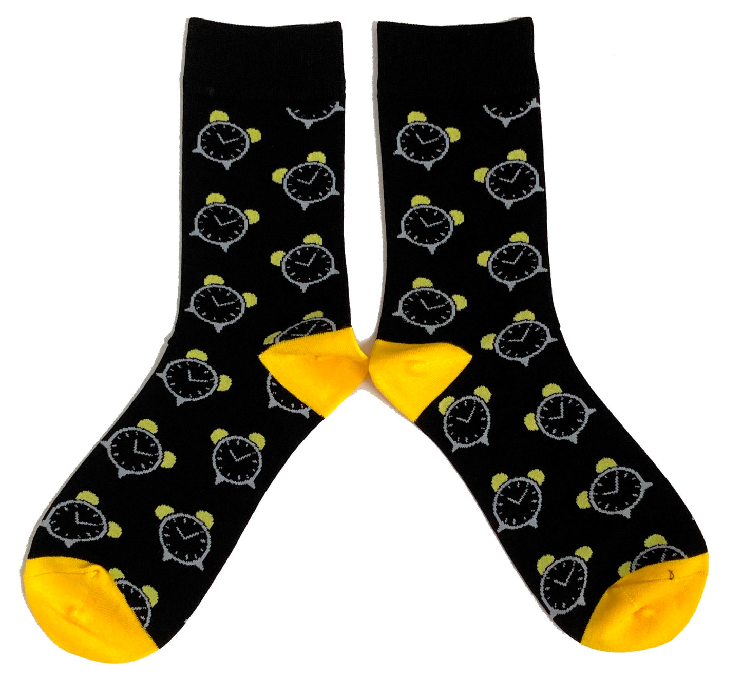 Socken mit Wecker-Motiv für Damen. Aufwachen! Aufwachen!