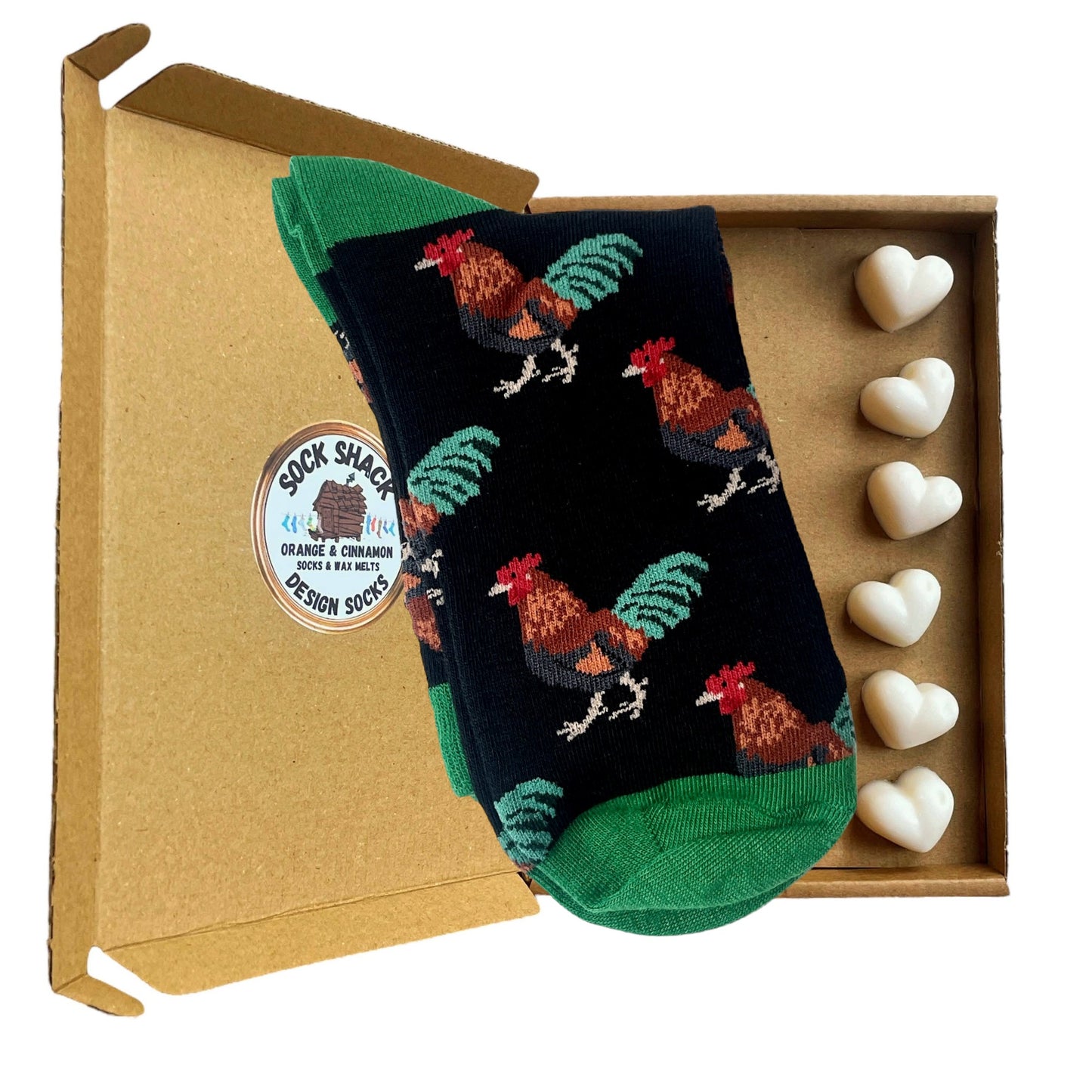 Cock Rooster Cockerel Ladies Socks & Wax Melts Gift Set Choice Of Fragrance