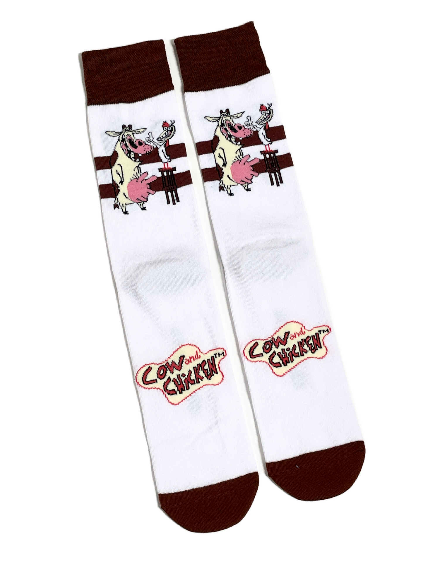 Cow & Chicken White Mens Socks