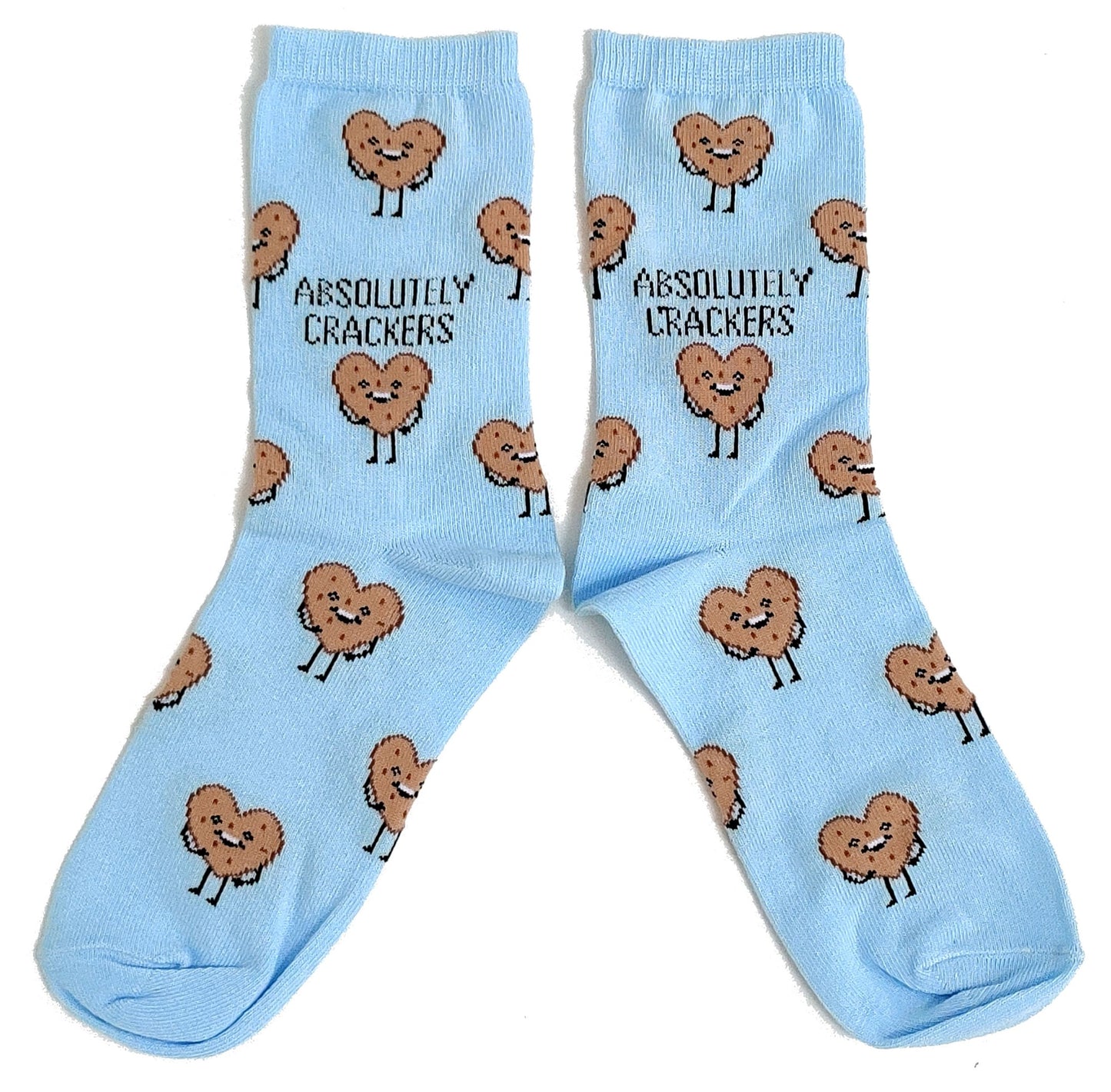 Blue Absoloutely Crackers Biscuits Baking Ladies Socks