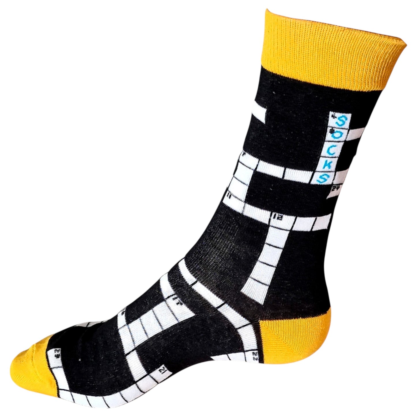 Crossword Pattern "SOCKS" Puzzle Fan Men's Socks & Wax Melts Gift Set