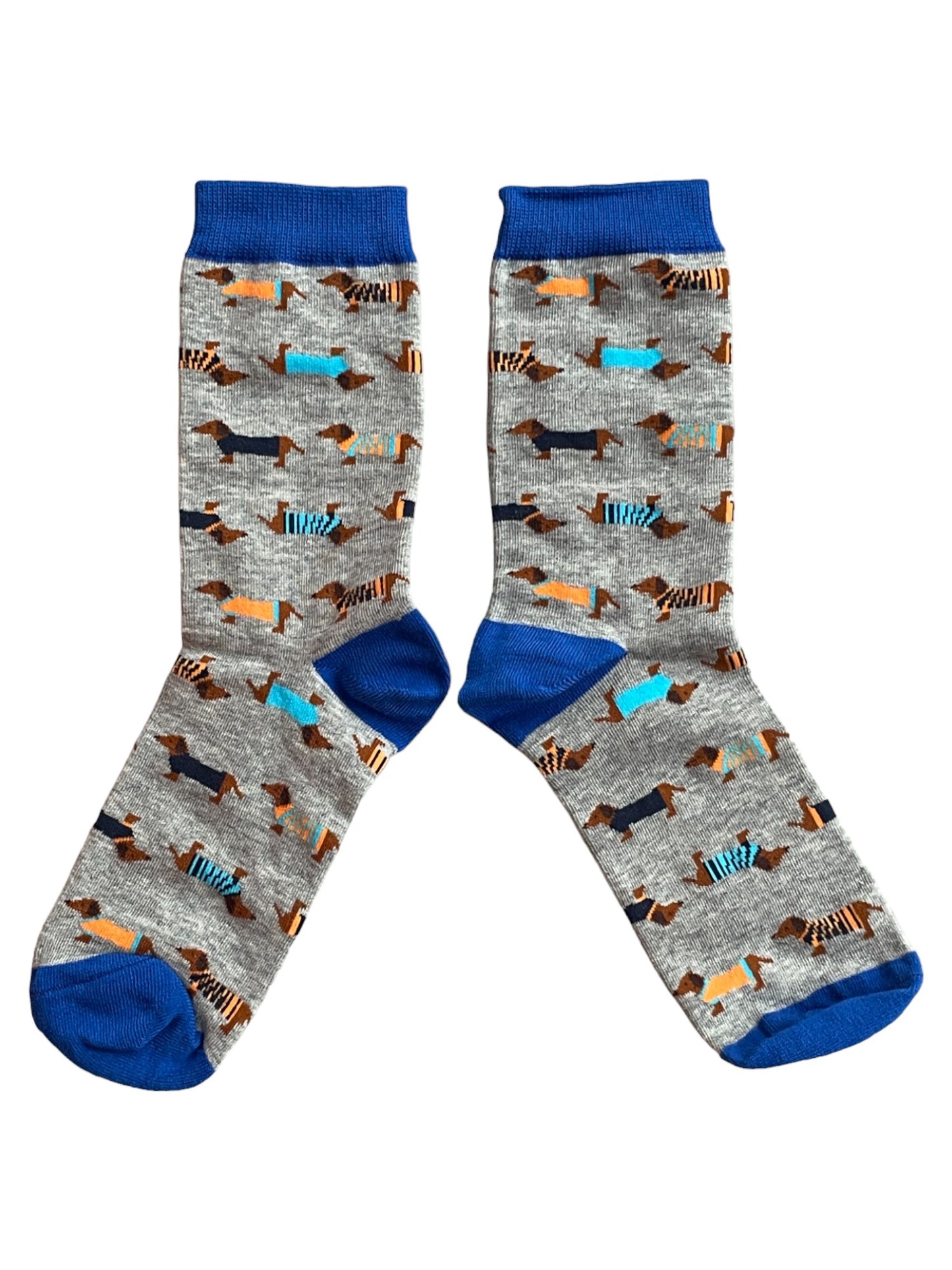 Silly Sausages Wiener Dachshund Dogs Grey Ladies Socks