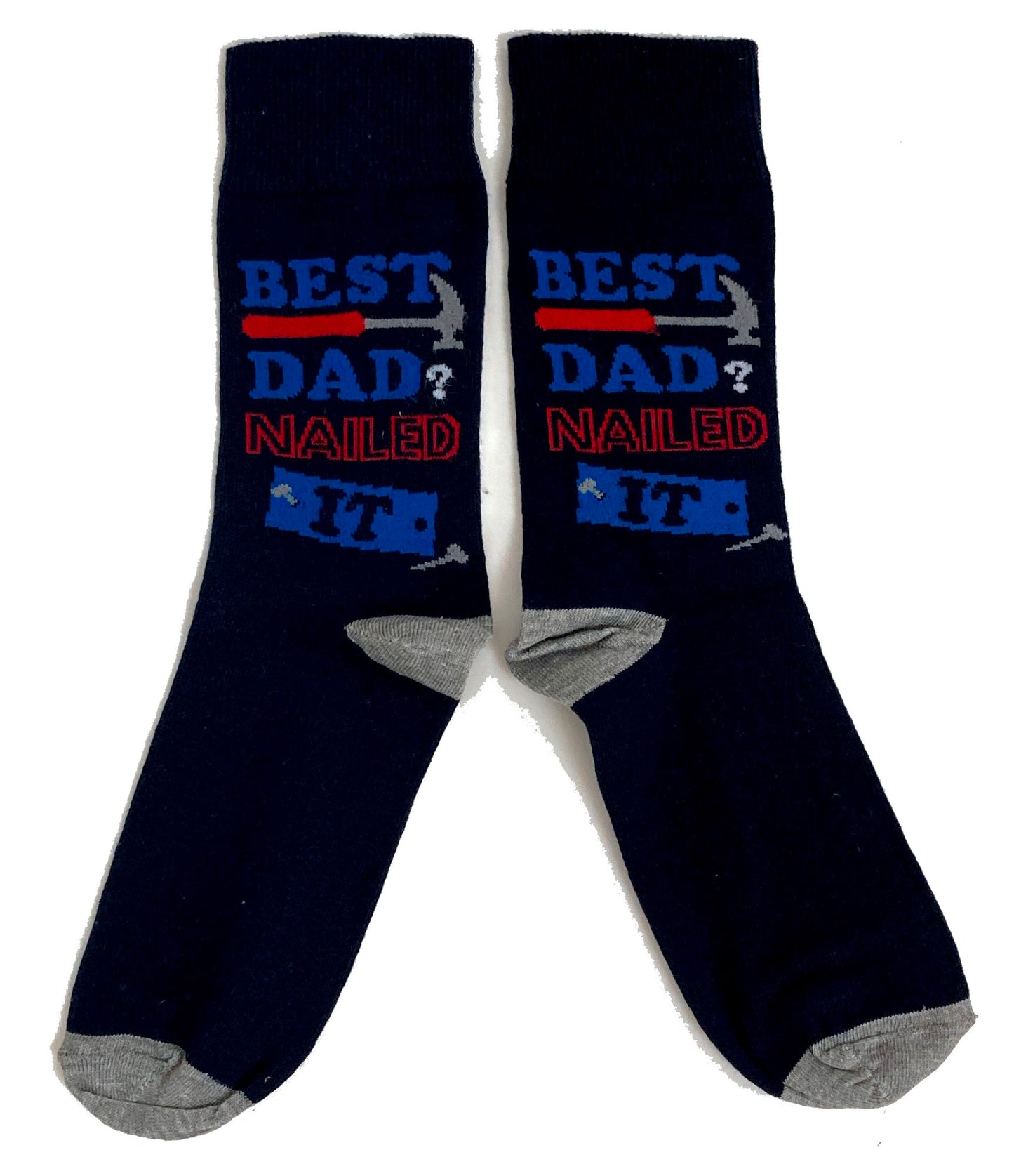 Best Dad Nailed It Hammer And Nails DIY Mens Socks