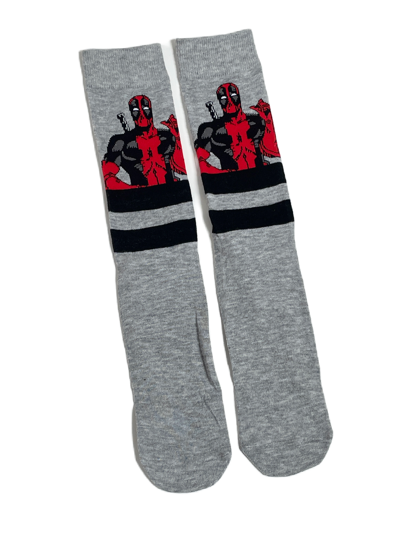 Deadpool Grey Wide Stripe Mens Socks