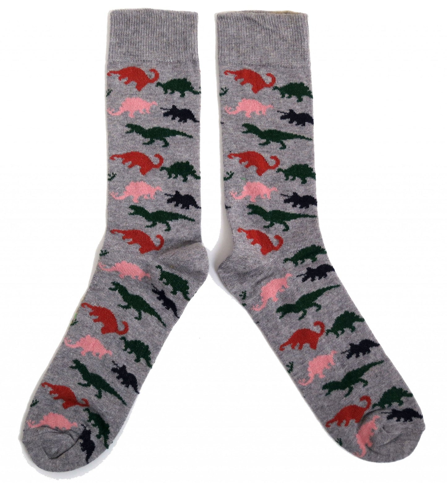 Graue Socken mit prähistorischen Dinosauriern für Herren