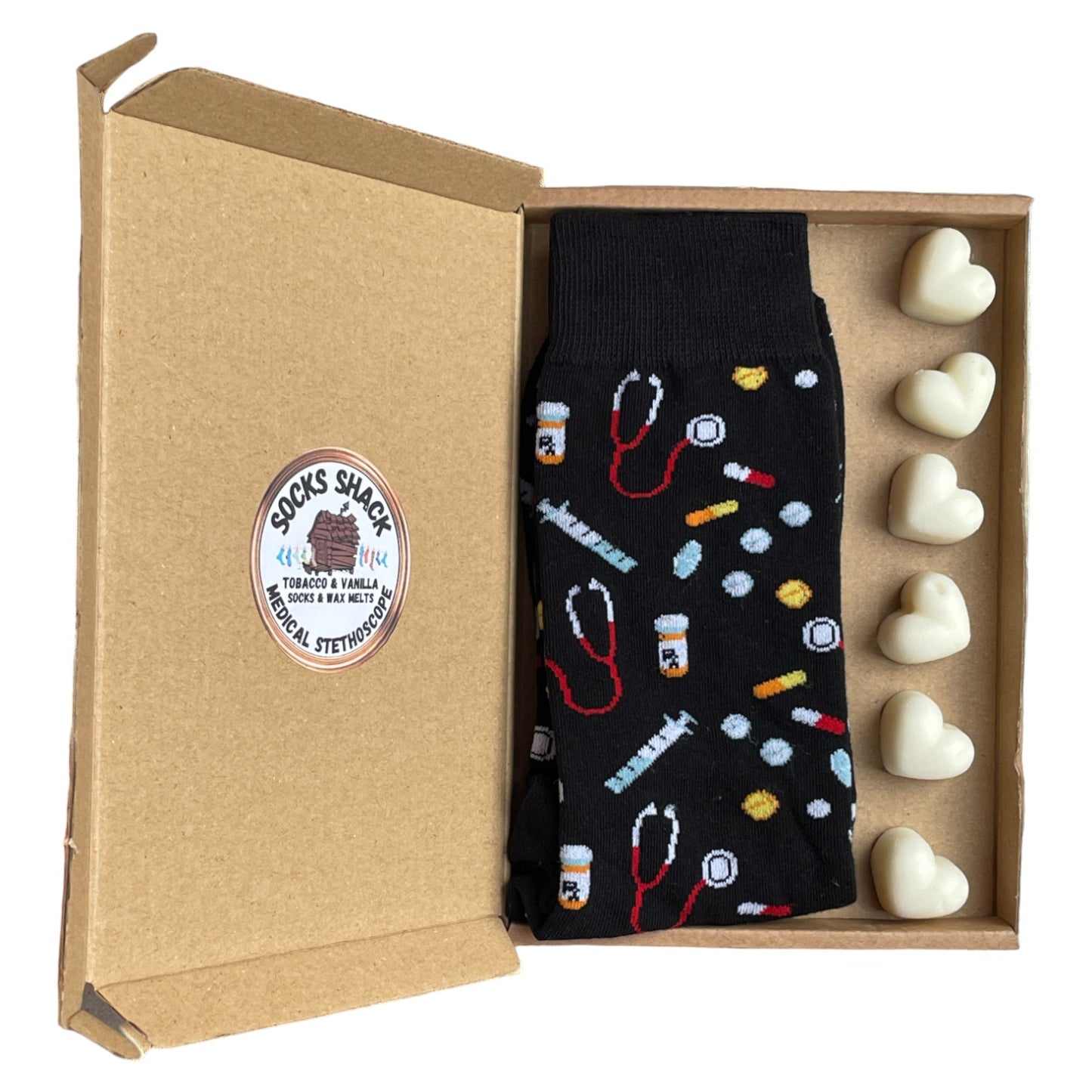 Doctor Pharmacist/Chemist Stethoscope Mens Socks & Wax Melts Gift Set Choice Of Fragrance