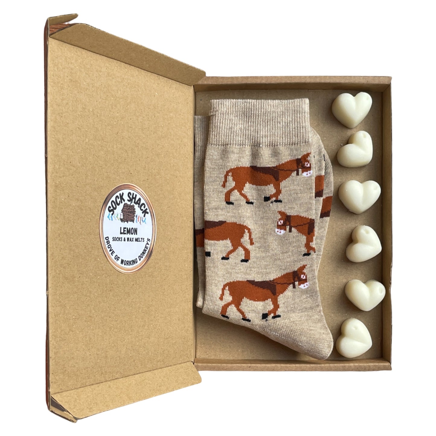 Geschenkset mit Socken und Wachs zum Schmelzen für Damen, mit Arbeitseseln, Duftauswahl