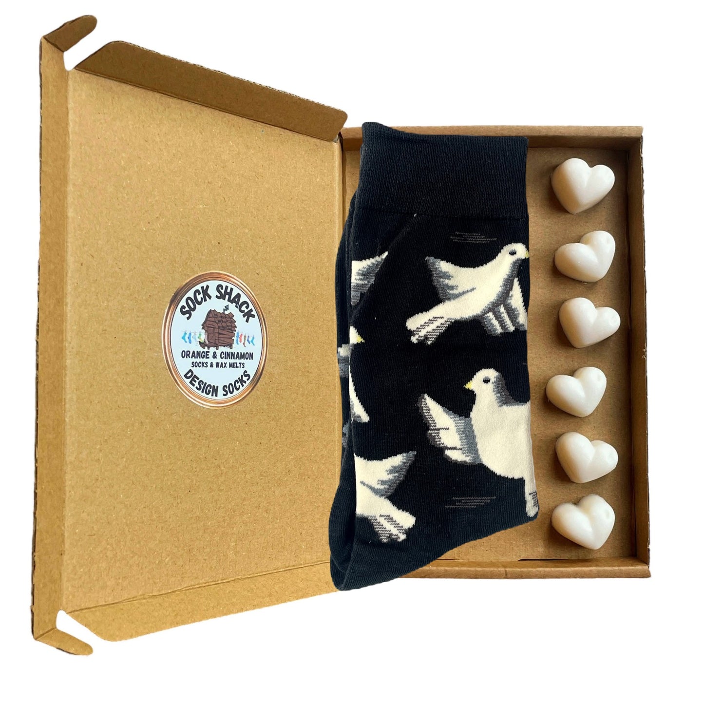 Bevy Of Doves Pigeon Mens Socks & Wax Melts Gift Set Choice Of Fragrance