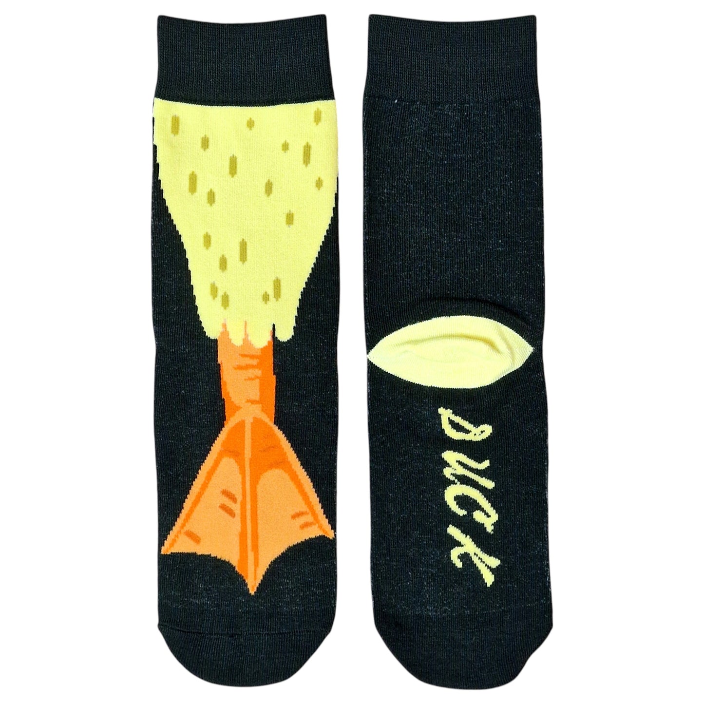 Waddle On: Black Socks with Duck Foot Design Quirky Quacker Ladies Socks