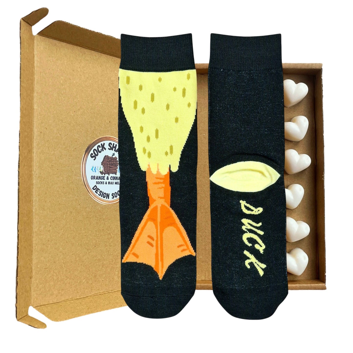 Waddle On Duck Foot Design Quirky Ladies Socks & Wax Melts Gift Set