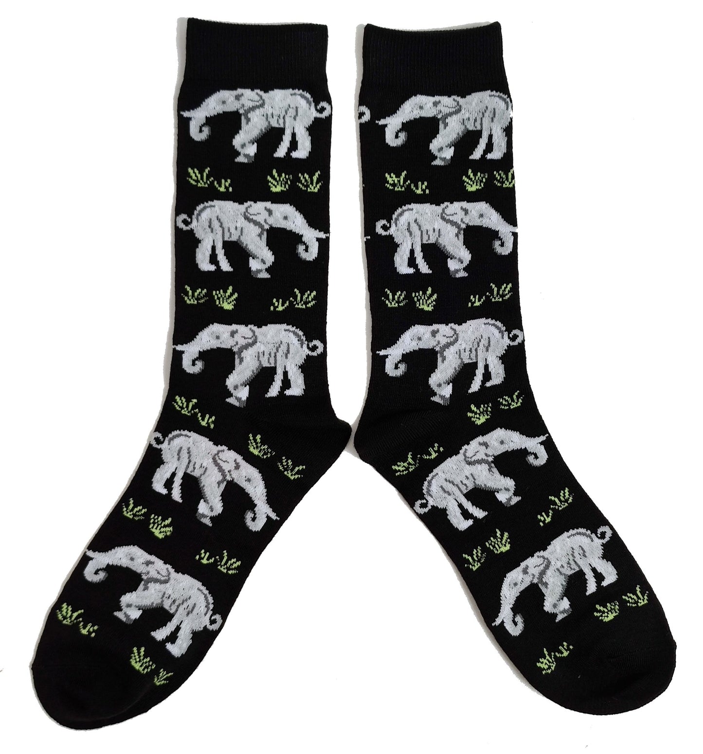 Black Grey Elephants Trekking Mens Socks