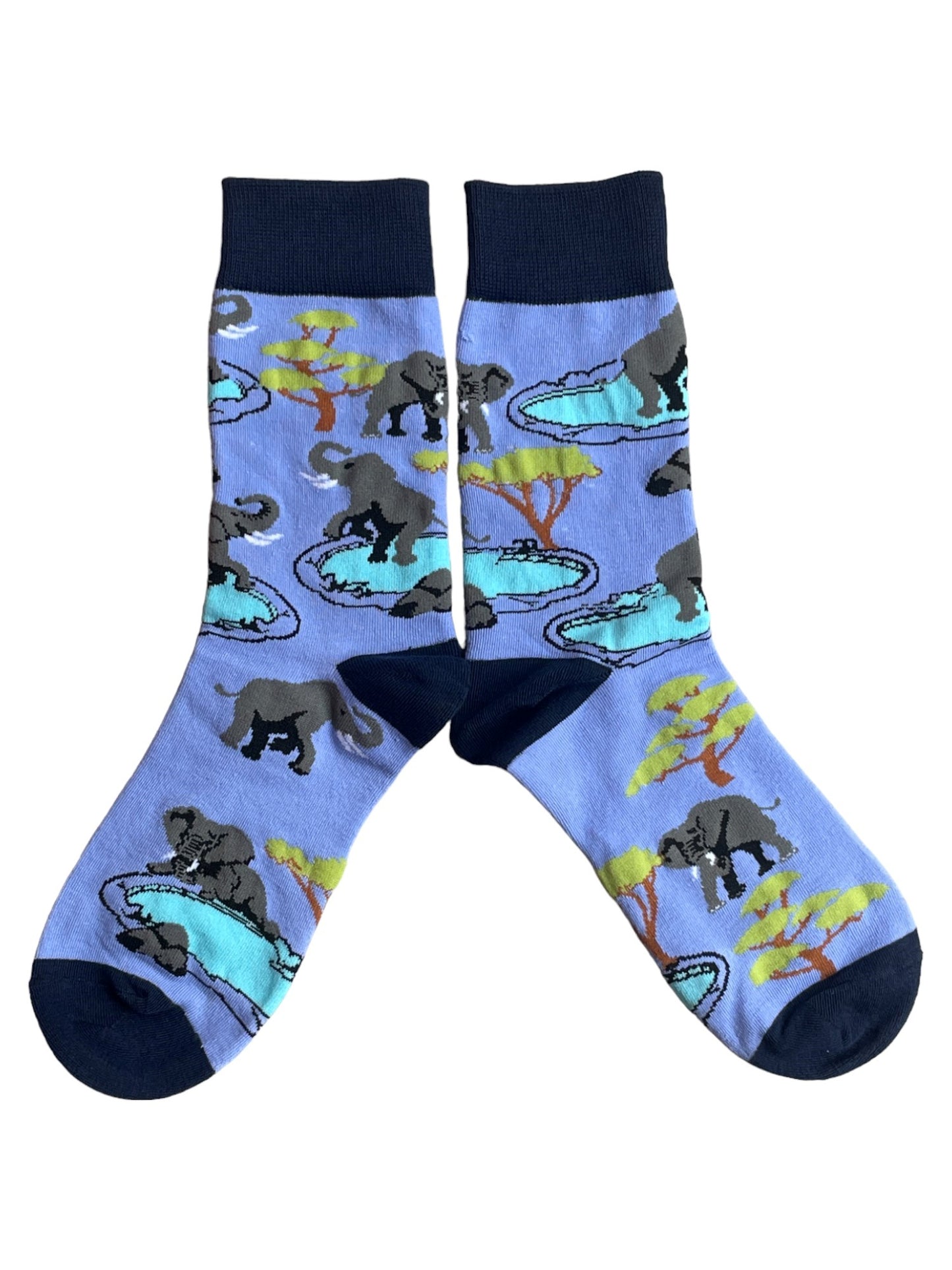 Elephants At The Watering Hole Ladies Socks
