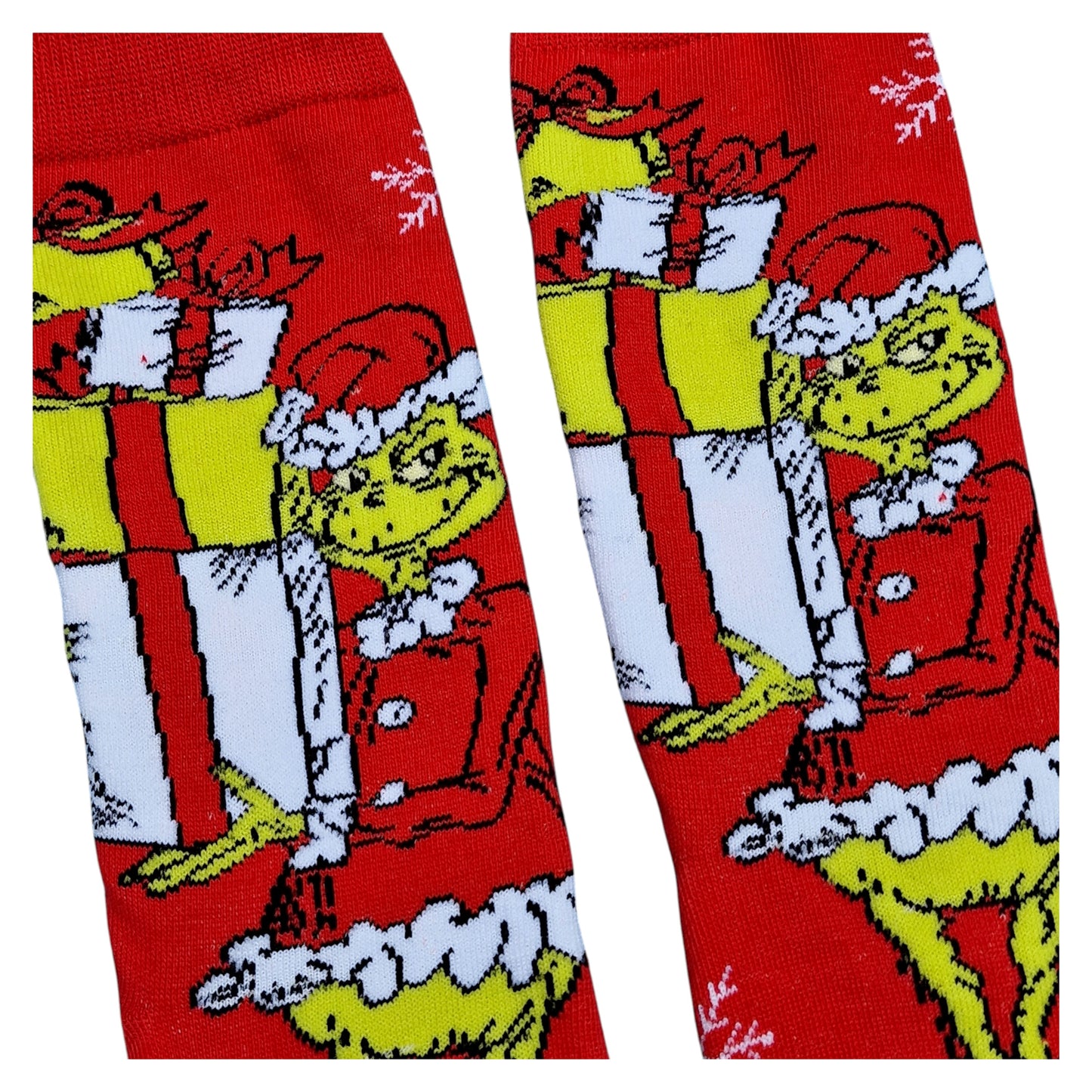 The Grinch Feeling Grinchy Stealing Gifts Christmas Mens Red Sock Shack Socks
