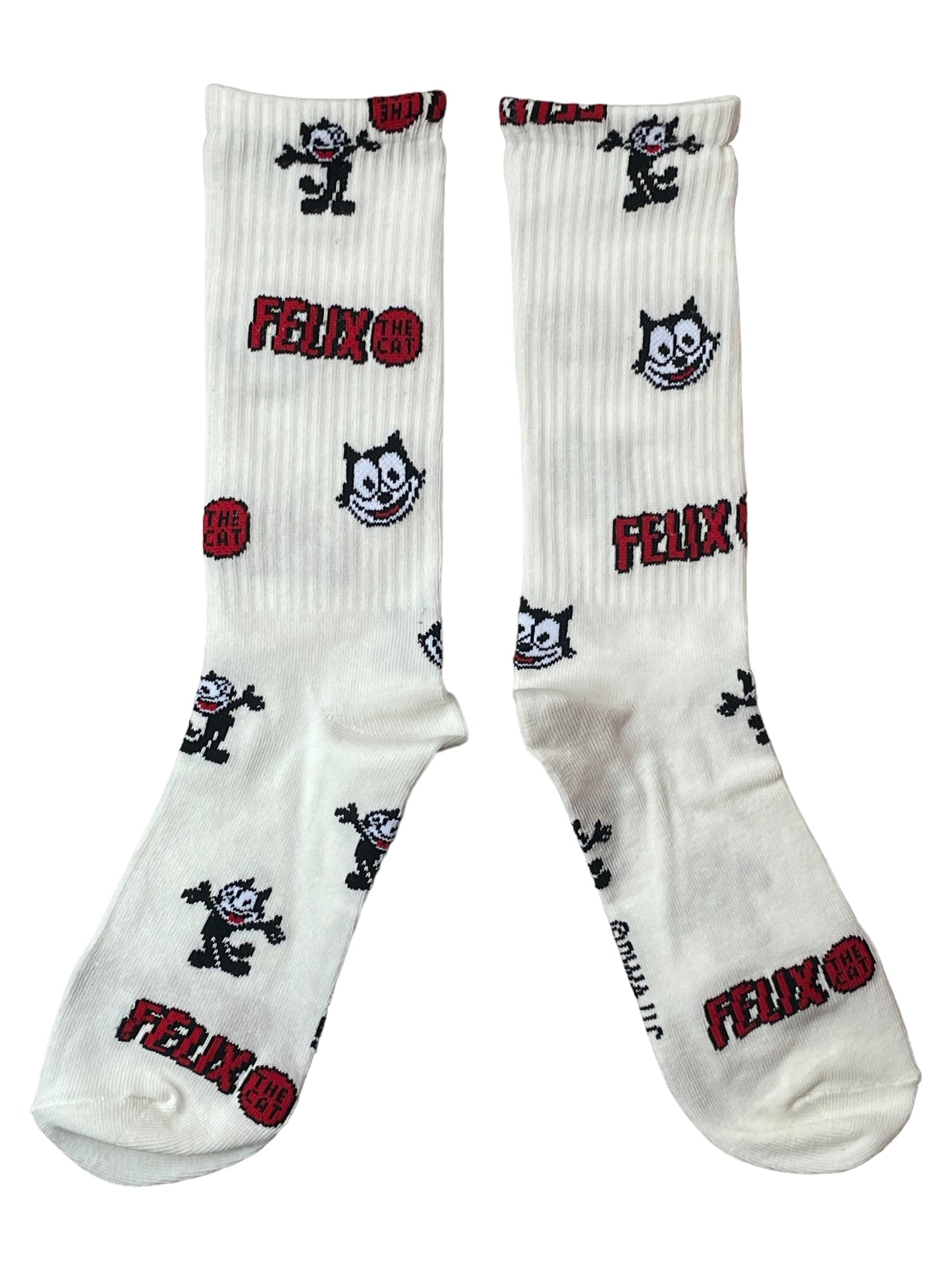Damensocken „Felix the Cat“ in Weiß mit Felix-Köpfen