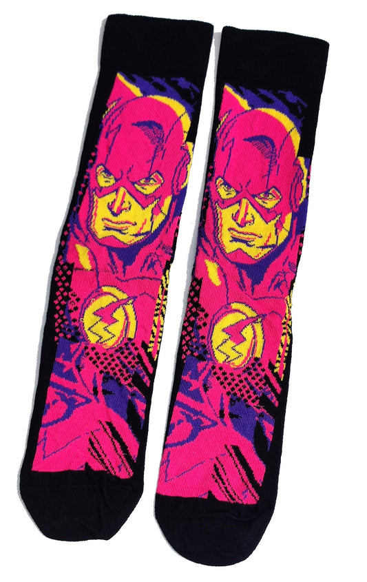 The Flash Justice League Neon Mens Socks