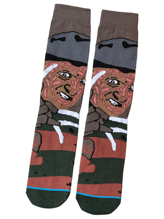 Freddy Krueger Face Muted Colours Scary Mens Socks