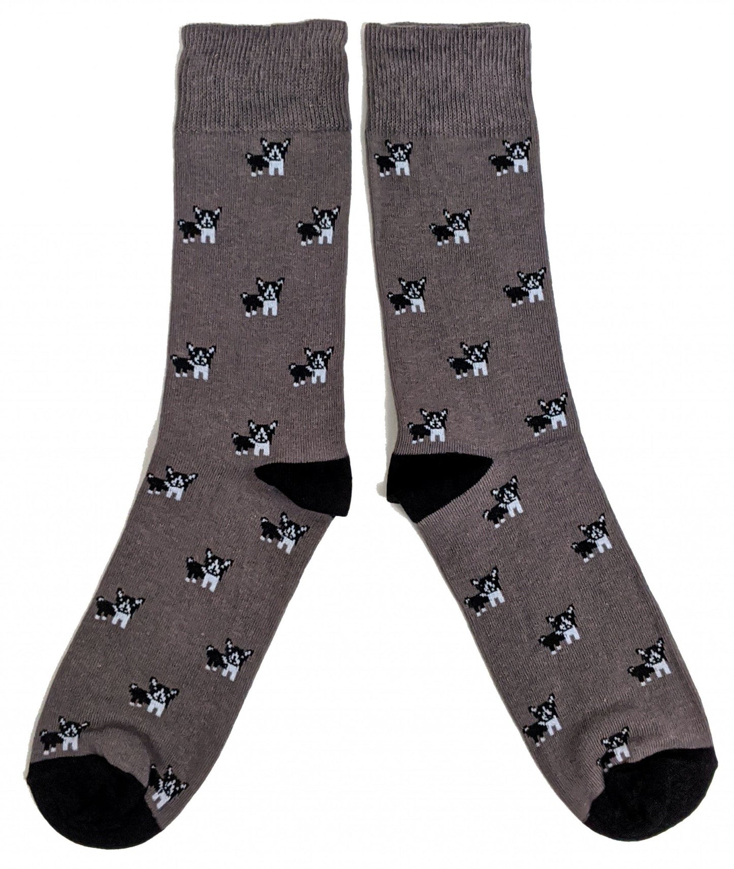 French Bulldogs Everywhere! Grey Mens Socks