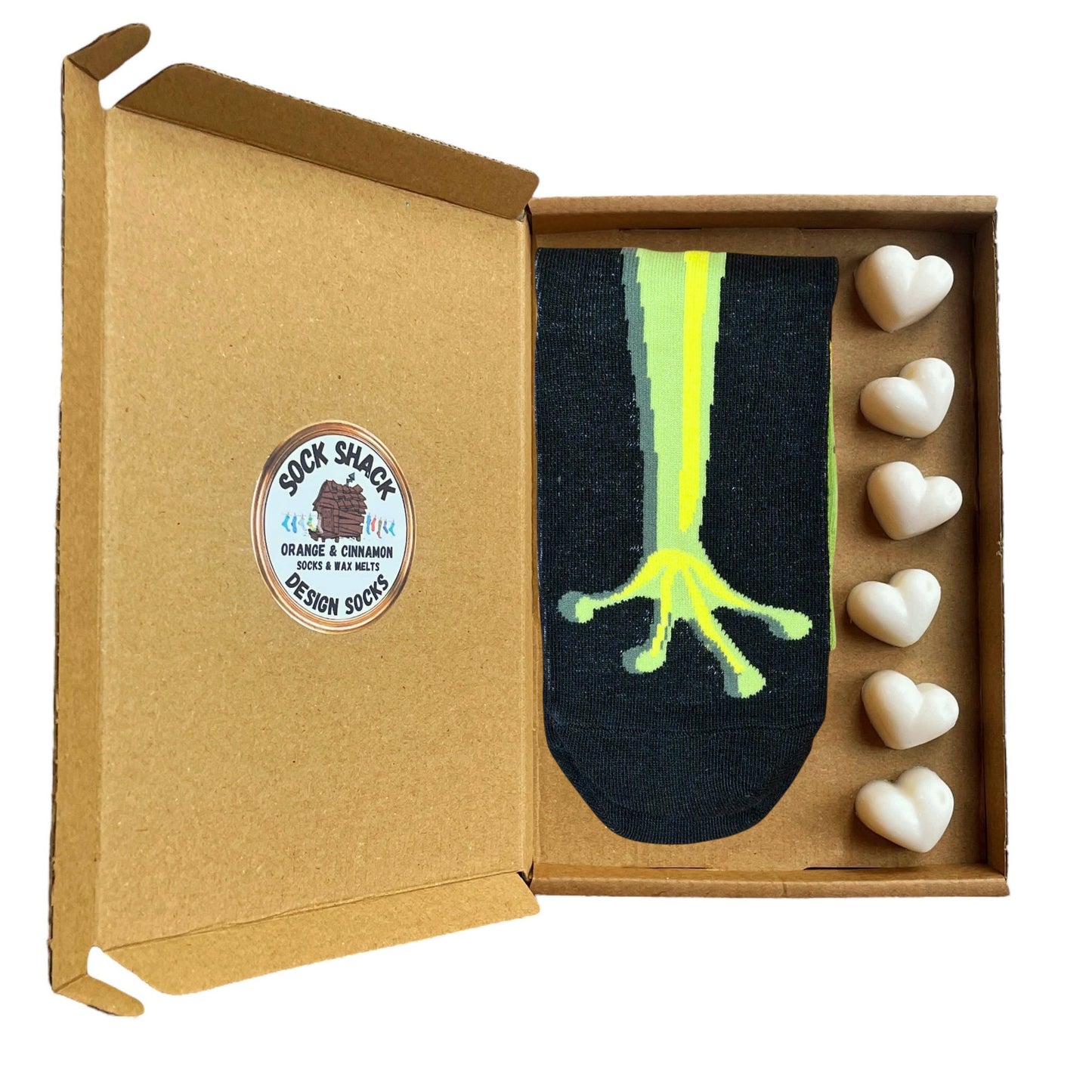 Tree Frog Foot Grip Bold Amphibian Ladies Socks & Wax Melts Gift Set