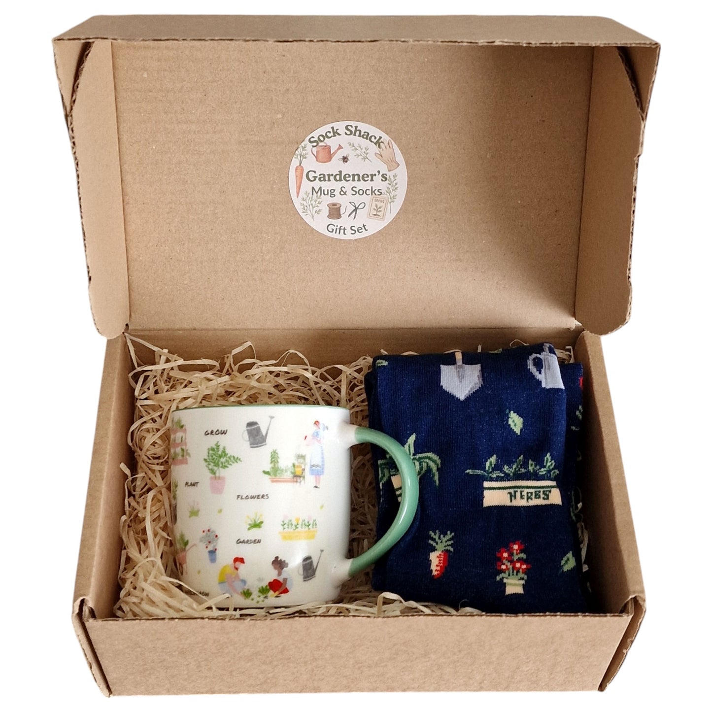 Gardener Boxed Gift Set Ceramic Mug And Gardening Allotment Plants Mens Socks